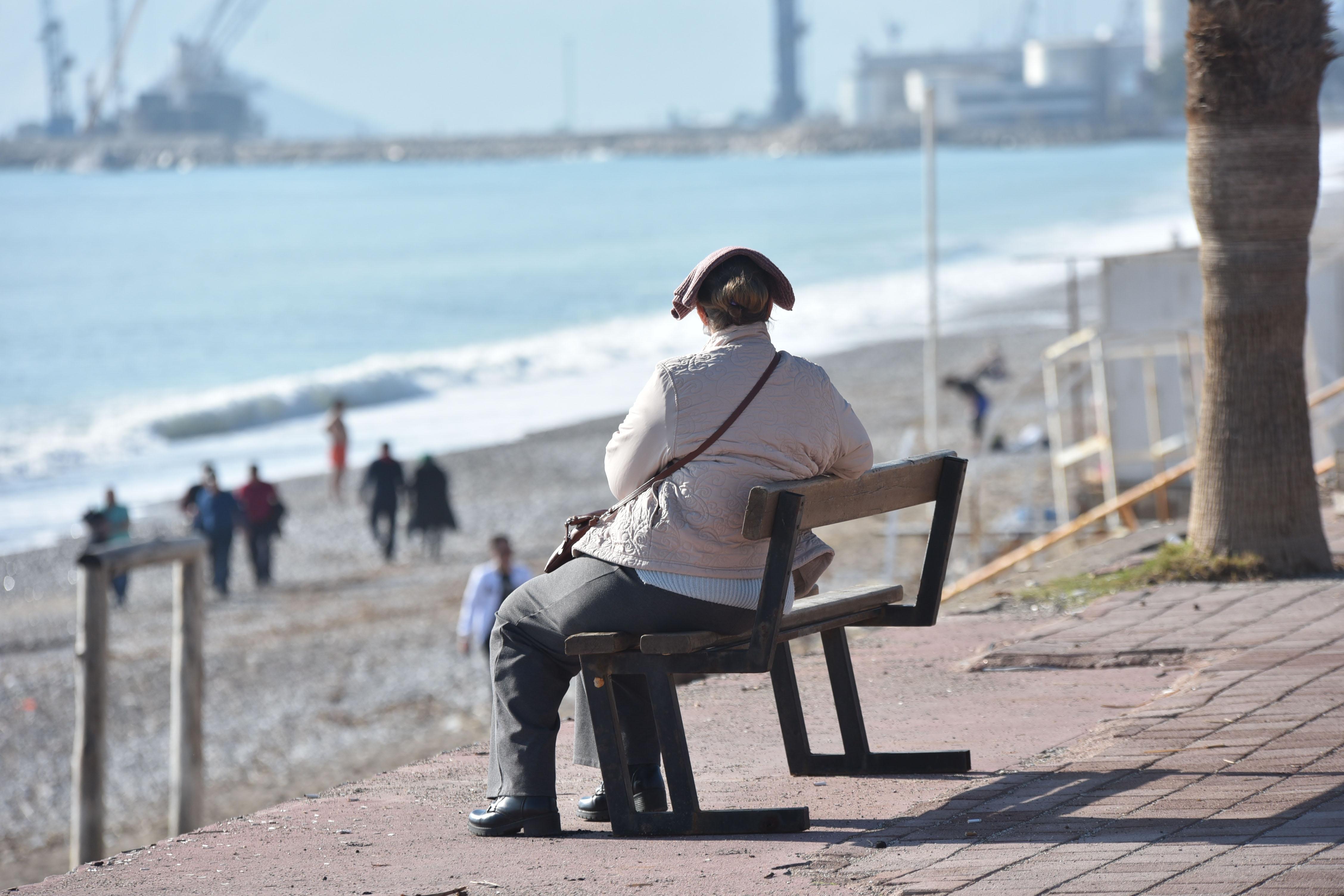 Tourists enjoyed swimming on the first day of the year in Antalya