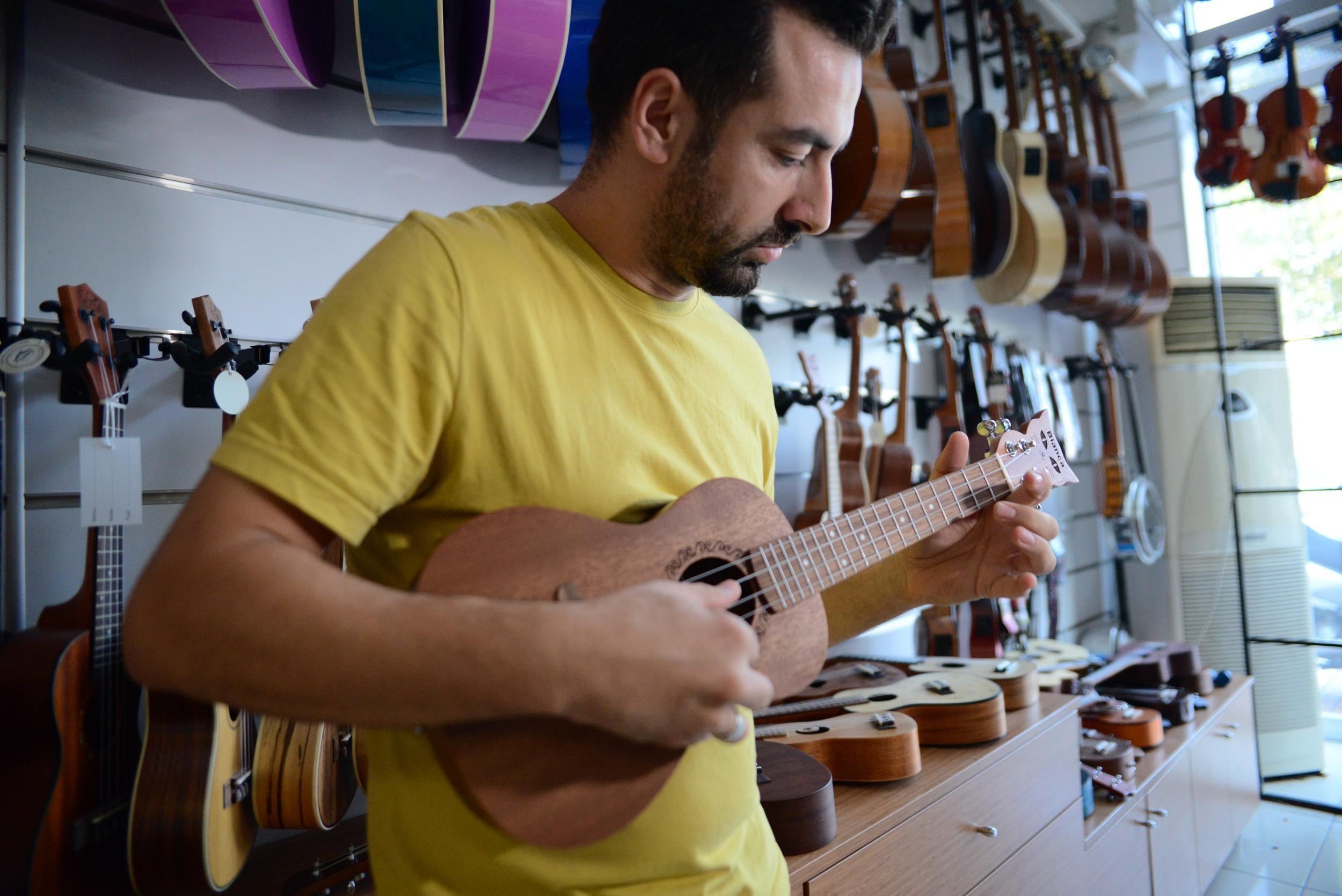 Kaybolan kedisinin anısına özel tasarımlı ukulele üretti