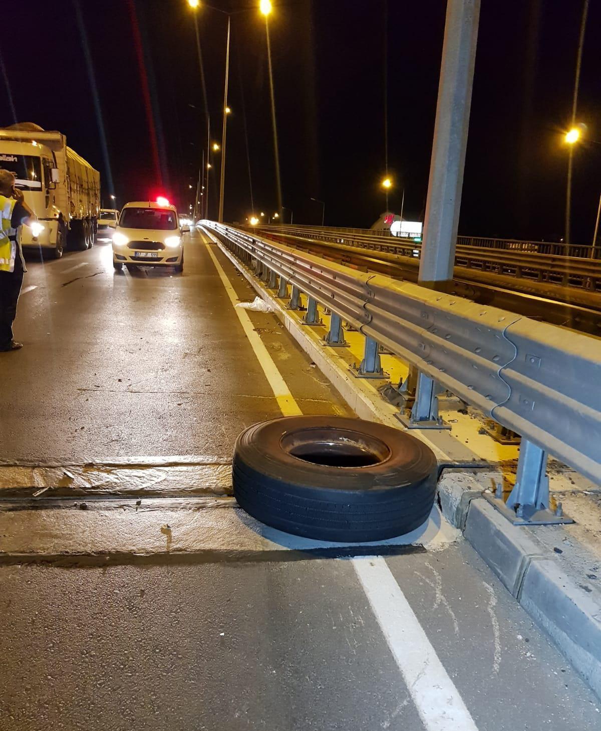 Kamyonun fırlayan tekerlerinden biri Lamiayı öldürdü, diğeri zincirleme kazaya neden oldu