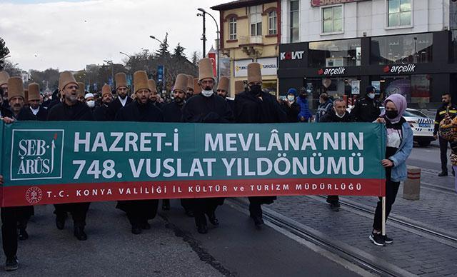 Mevlanayı anma törenleri İrfan Vakti yürüyüşüyle başladı