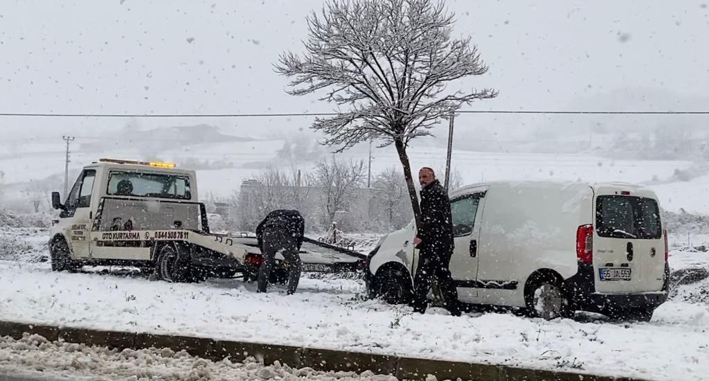 Samsunda kar yağışı ve buzlanma