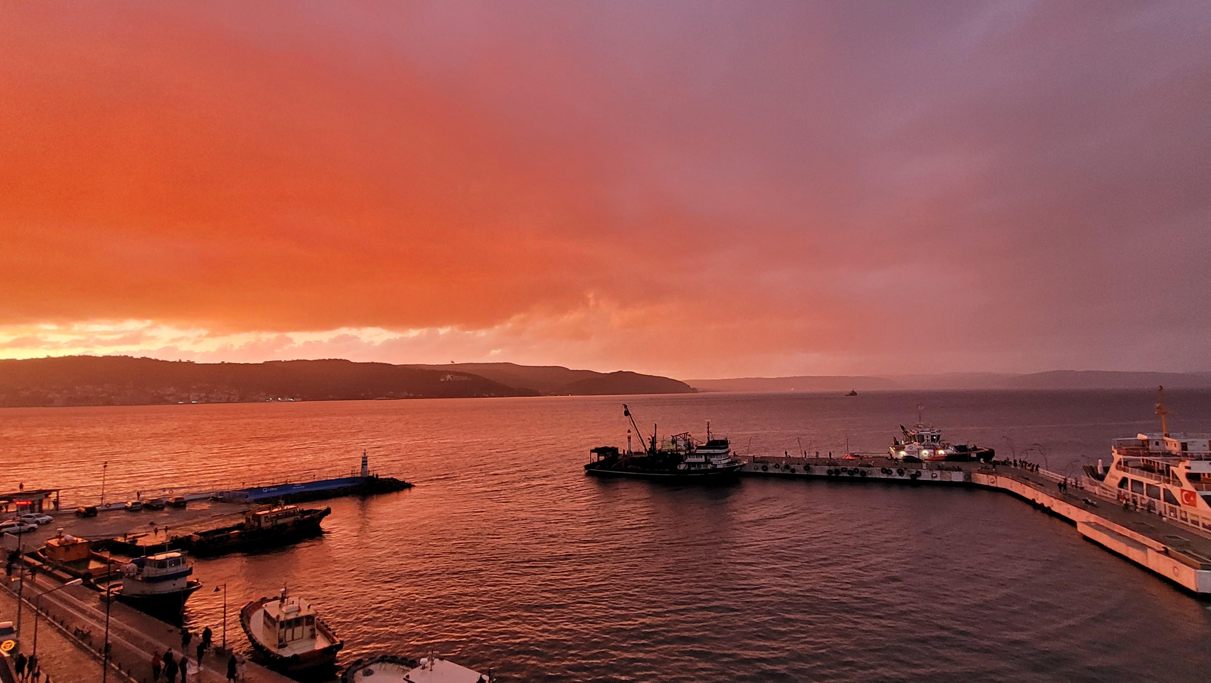 Rainbow at sunset in Canakkale