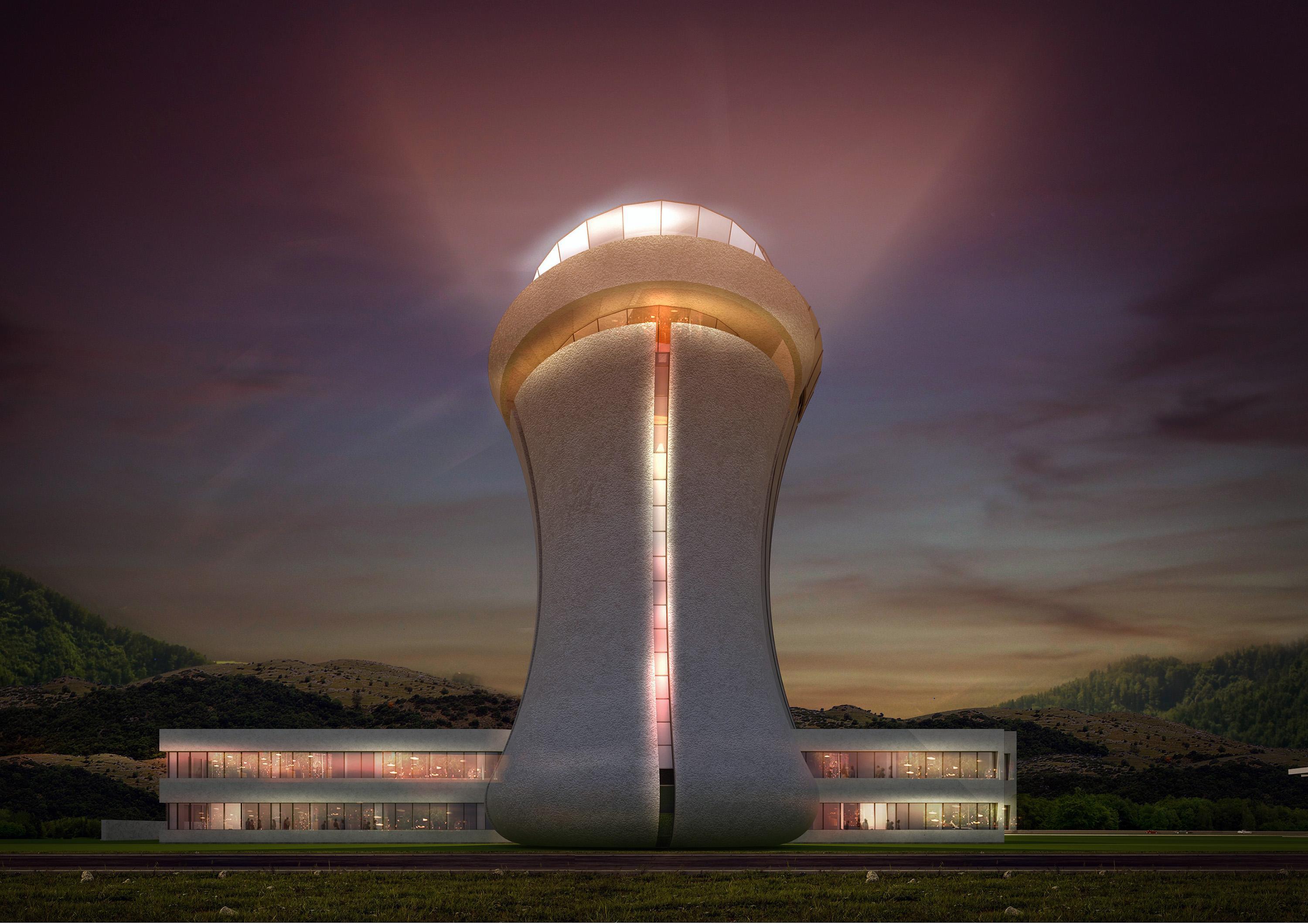 Rize-Artvin Havalimanının çay bardağı kulesi göründü