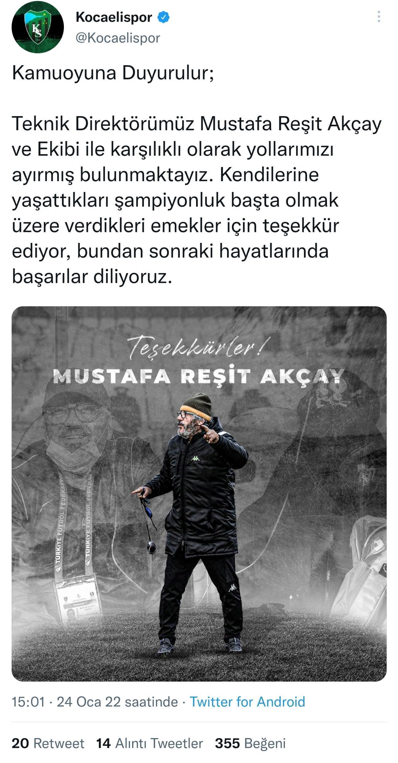 Kocaelisporda Mehmet Altıparmak dönemi başladı