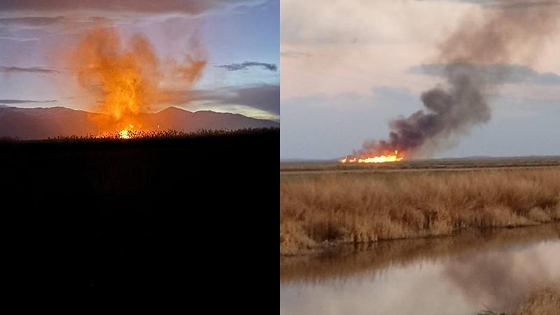 Eber Gölü’ndeki kamış yangınları söndürüldü