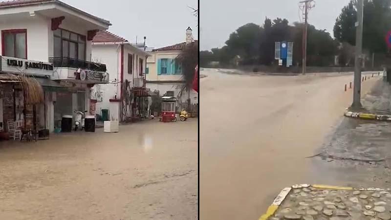 Bozcaada’da sağanak etkili oldu