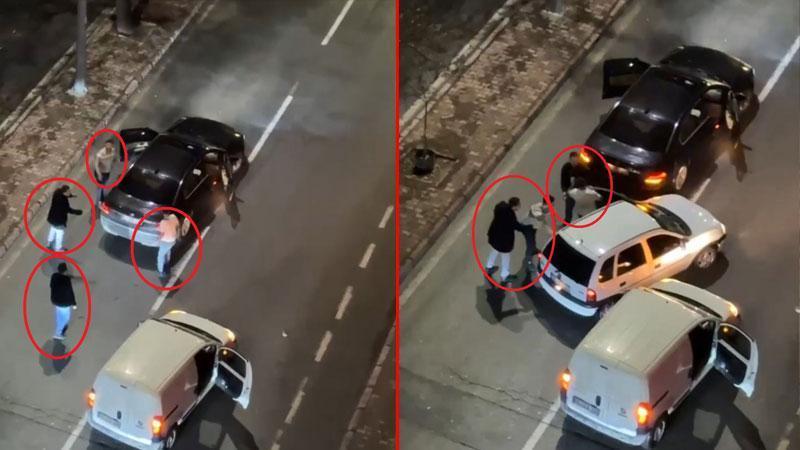Kayseri’de trafikte yol verme kavgası kamerada: 3 gözaltı