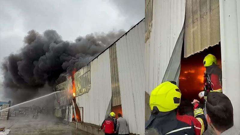 Balıkesir’de depoda yangın