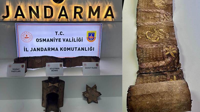Osmaniye’de Süleyman mührü ve Tevrat içeren tarihi yazıt ele geçirildi