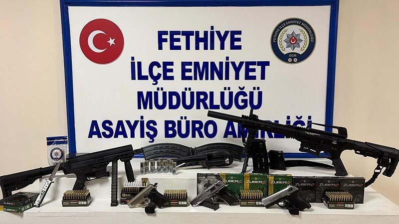 KADES ihbarına gidilen evde, esrar ve silah ele geçirildi