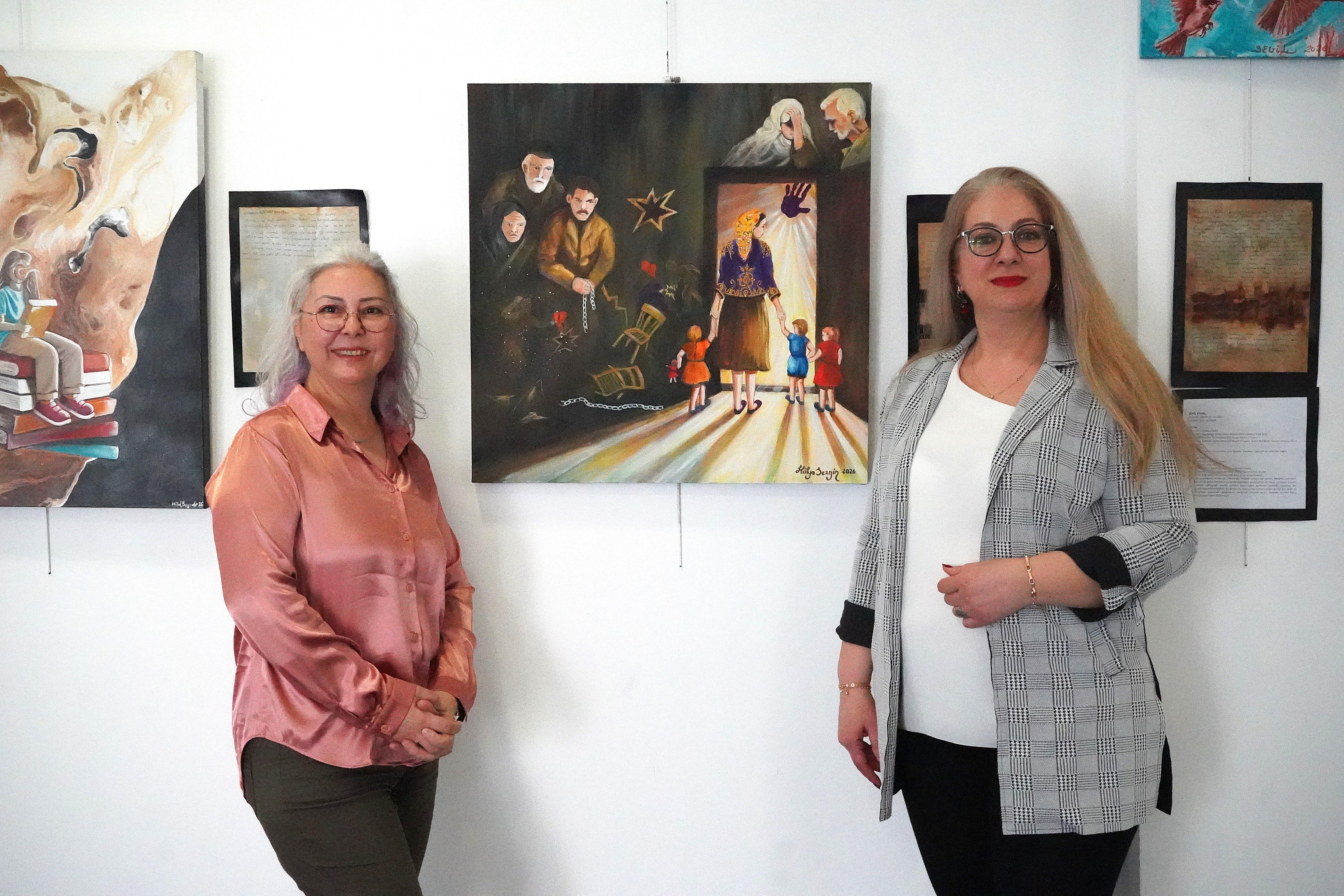 Konukevinden gelen mektuplar tuvale yansıdı Konukevinden gelen mektuplar tuvale yansıdı