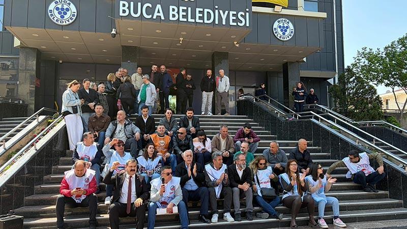 Buca Belediyesi’ndeki memurların eylemi sürüyor