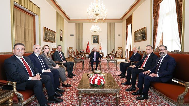 TBMM Başkanı Kurtulmuş, TBB Başkanı Sağkan ile görüştü