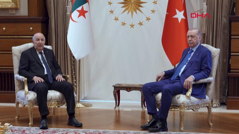 Cumhurbaşkanı Erdoğan, Cezayir Cumhurbaşkanı Tebbun’u resmi törenle karşıladı