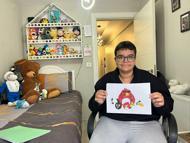 Özel gereksinimli Atakan'ın hafızası, karikatür yeteneğiyle birleşti