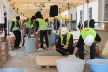 Malatya'da inşaat mühendisleri öğrencileri için duvar örme yarışı düzenledi