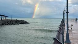 Ordu’da denizin üzerinde gökkuşağı oluştu
