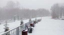 Kuzuyayla Tabiat Parkı beyaza büründü