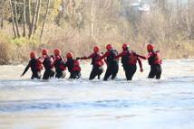 Arama kurtarma ekiplerinden çayda sel tatbikatı