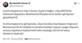 Cumhurbaşkanı Erdoğan'dan Libya Başbakanı Dibeybe'ye taziye telefonu