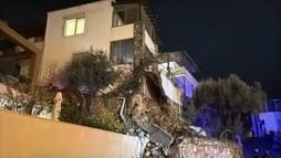 Bodrum'da sağanak; 1 evin istinat duvarı çöktü, yollar göle döndü