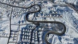 Kayseri'de kar, seyrine doyumsuz manzara oluşturdu