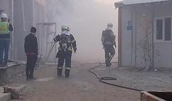 Şantiyede çıkan yangın söndürüldü