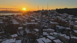 İstanbul - Beykoz beyaza büründü; manzara havadan görüntülendi