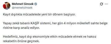 Bakan Şimşek: Kayıt dışılıkla mücadelede yeni bir dönem başlıyor