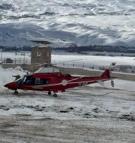 Ambulans helikopter 1 günlük bebek için havalandı