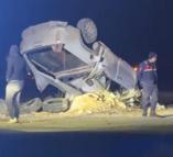 Otomobilin takla attığı kaza kamerada; 3 yaralı