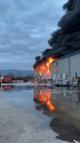 Hatay'da lastik deposunda yangın