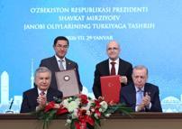 Cumhurbaşkanı Erdoğan, Özbekistan Cumhurbaşkanı Mirziyoyev'i resmi törenle karşıladı (3)