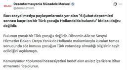 DMM'den '6 Şubat sonrası kaçırılan Türk çocuğu Hollanda'da bulundu' iddiasına ilişkin açıklama
