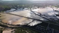 Muğla'da su altında kalan tarım arazileri dronla görüntülendi