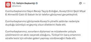 Cumhurbaşkanı Erdoğan, Kuveyt Emiri El Sabah ile görüştü