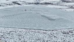 Erzurum’da Demirdöven Barajı buz tuttu