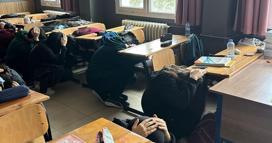 Fen lisesinde deprem tatbikatı