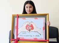 Ortaokul öğrencisi Eslem İstiklal Marşı ile Mehmet Akif’i resmetti