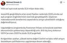 Bakan Şimşek'den 'cari açık' açıklaması