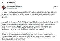 Burhanettin Duran’dan 'İslamofobi ile Mücadele Günü' mesajı