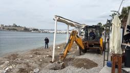 Bodrum'da sahil şeridinde kıyı kanununa aykırı yapılar tahliye ediliyor