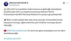 Bakan Kacır: Öğrencilerimize yeni imkanlar sunmaya devam edeceğiz