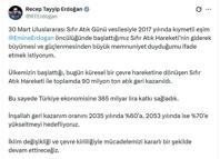 Cumhurbaşkanı Erdoğan: Sıfır Atık Hareketi ile 90 milyon ton atık geri kazanıldı
