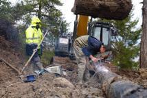 Mersin'de heyelan sonrası zarar gören içme suyu hattı onarıldı
