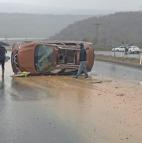 Bingöl’de takla atan otomobilin sürücüsü yaralandı