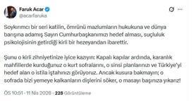 AK Parti'li Acar: Soykırımcı bir seri katilin, Cumhurbaşkanımızı hedef alması kirli bir hezeyandan ibarettir