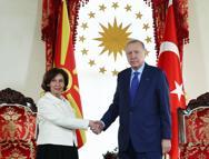Cumhurbaşkanı Erdoğan, Kuzey Makedonya Cumhurbaşkanı Davkova'yı kabul etti