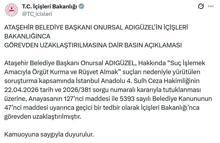 Ataşehir Belediye Başkanı Adıgüzel görevden uzaklaştırıldı