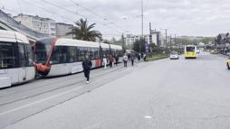 Kabataş-Bağcılar tramvay hattında arıza nedeniyle seferler aksadı